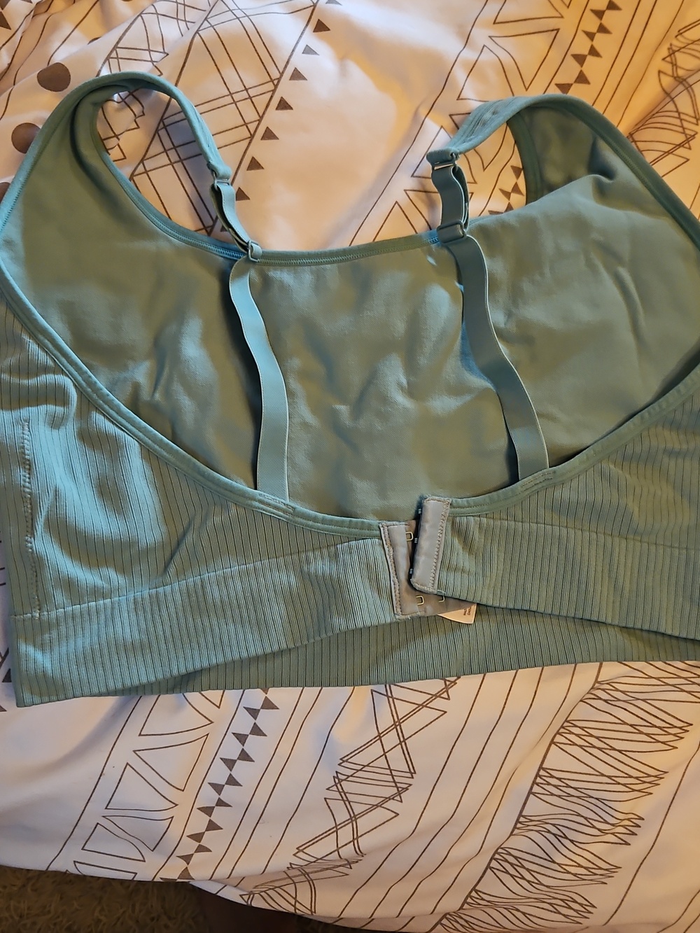 Ribbed Scoop Neck Bralette in Teal 3x - Picture 2 of 3
